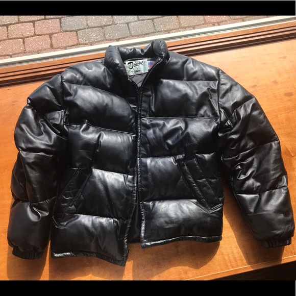 schott leather puffer jacket